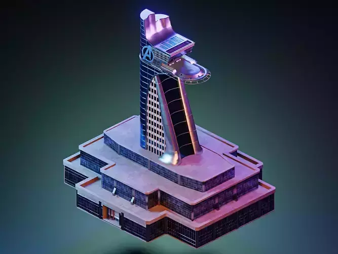 Avengers Tower Low-poly 3D model