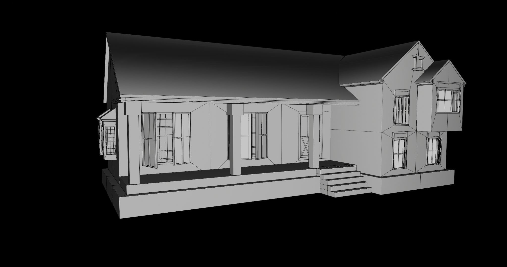 Family House PBR Unity UE Arnold V-Ray Textures Included Low-poly 3D model_15