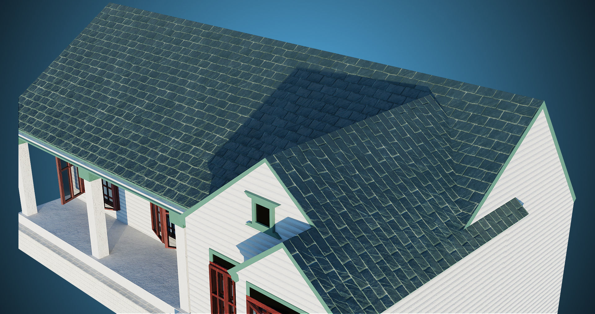 Family House PBR Unity UE Arnold V-Ray Textures Included Low-poly 3D model_10