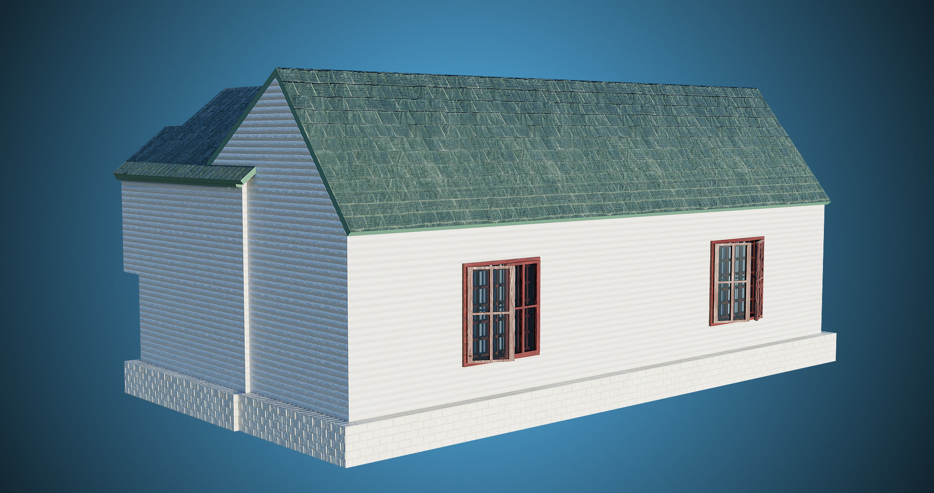 Family House PBR Unity UE Arnold V-Ray Textures Included Low-poly 3D model_5