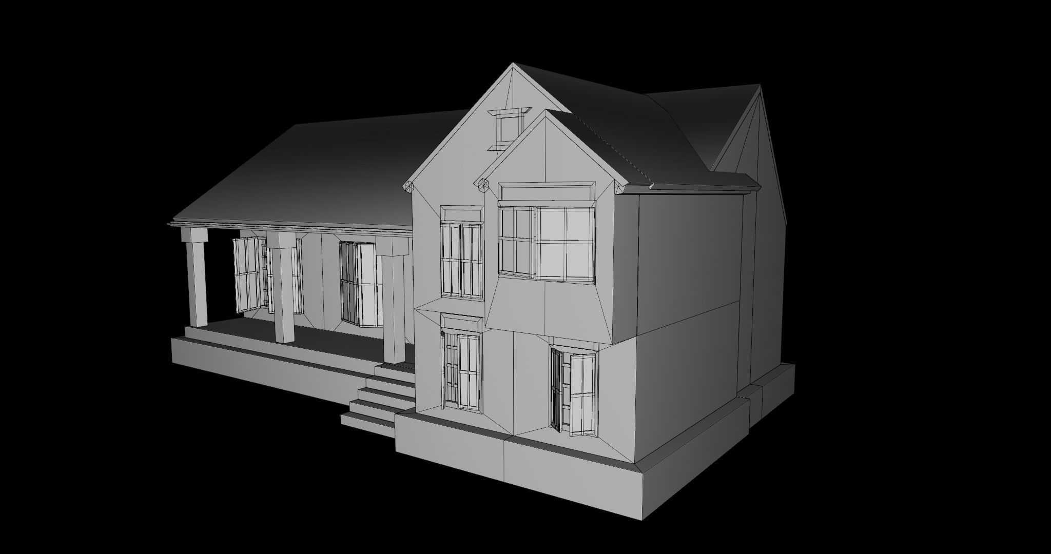 Family House PBR Unity UE Arnold V-Ray Textures Included Low-poly 3D model_16