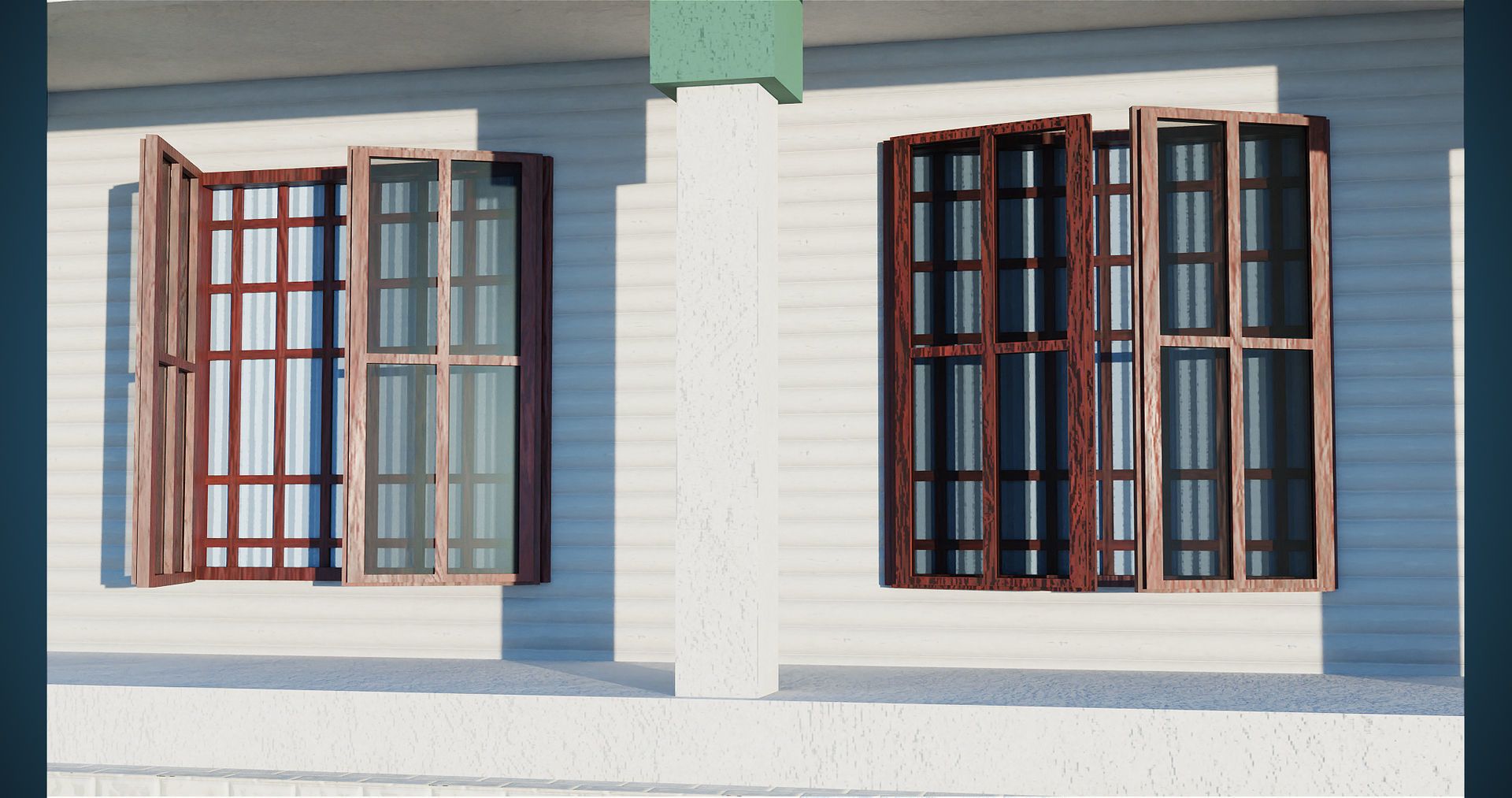 Family House PBR Unity UE Arnold V-Ray Textures Included Low-poly 3D model_7