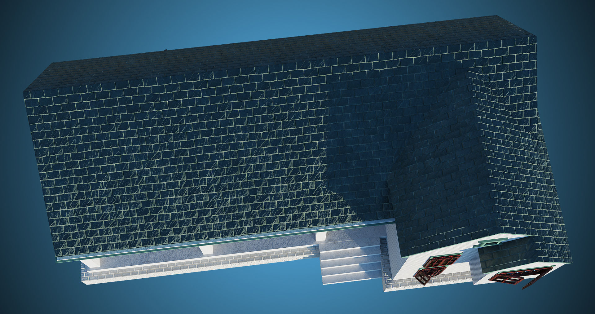 Family House PBR Unity UE Arnold V-Ray Textures Included Low-poly 3D model_12