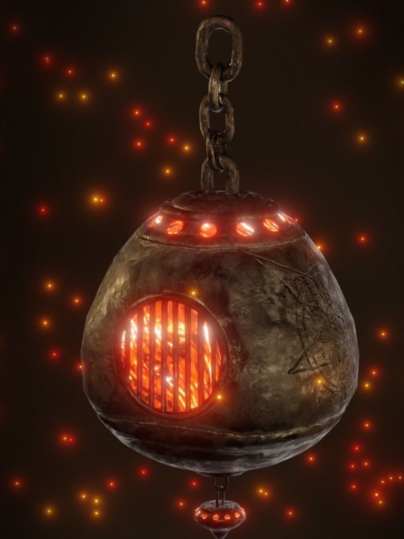 Hell Lamp or Censer Low-poly 3D model_2
