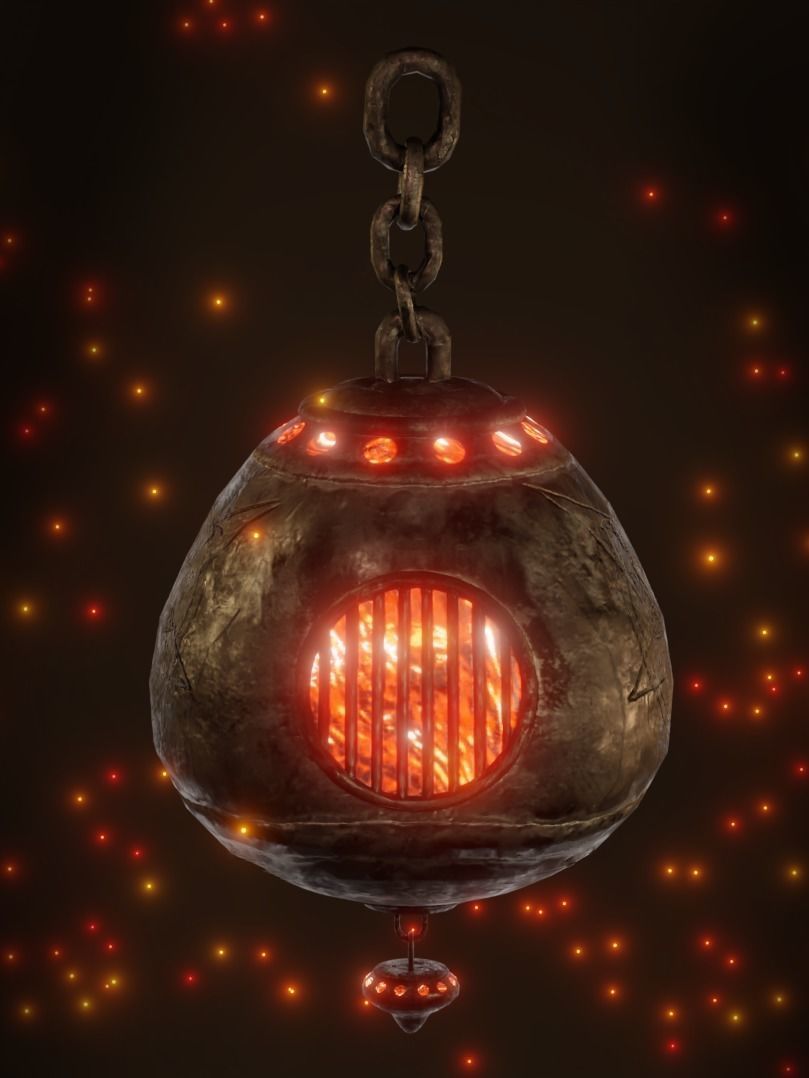 Hell Lamp or Censer Low-poly 3D model_3