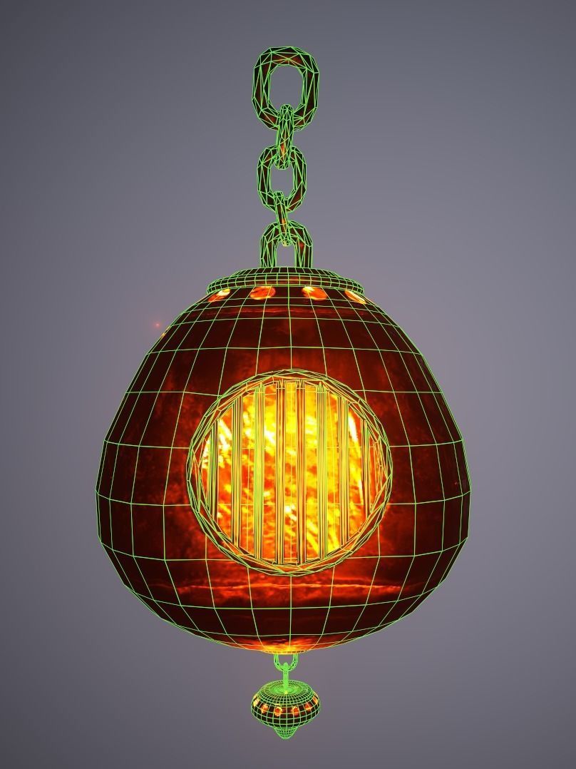 Hell Lamp or Censer Low-poly 3D model_5