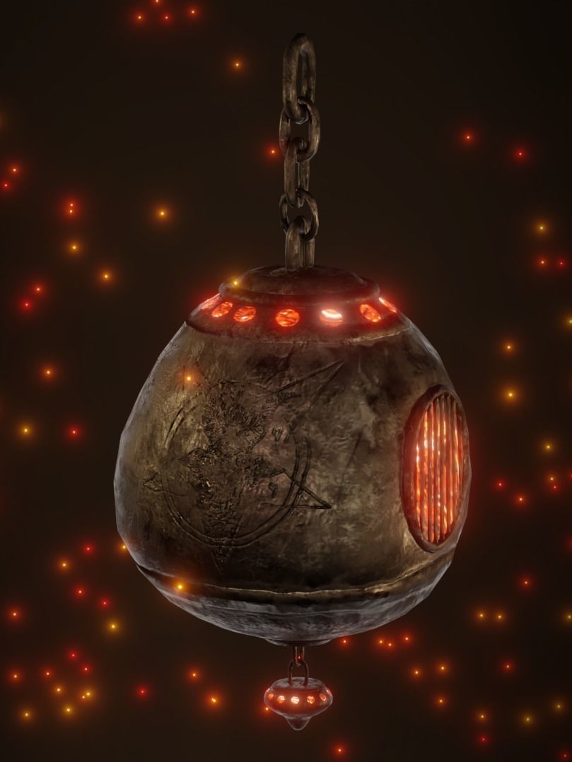 Hell Lamp or Censer Low-poly 3D model_4