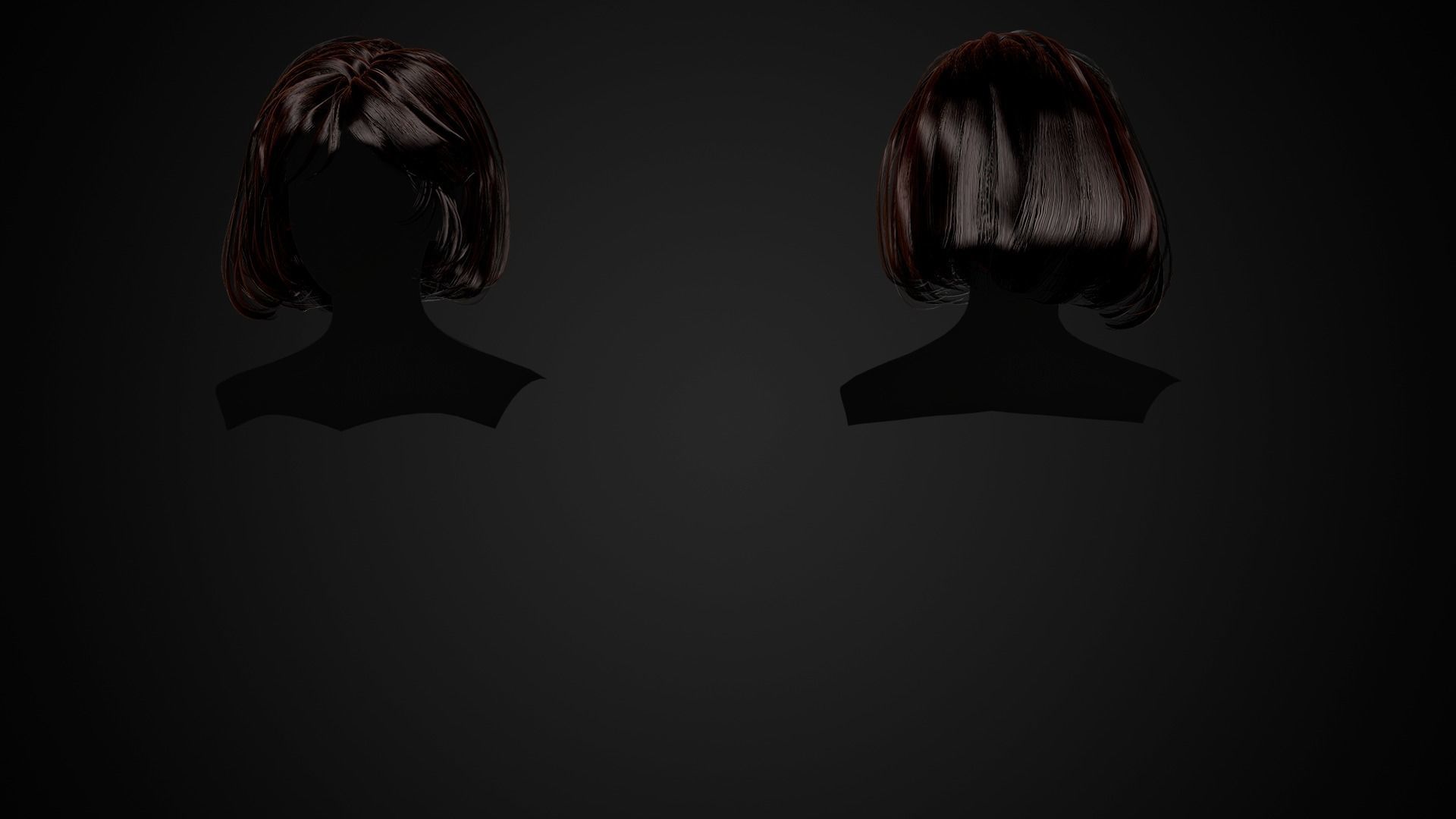 Female Hair Collection 02 - Game Ready  Low-poly 3D model_9