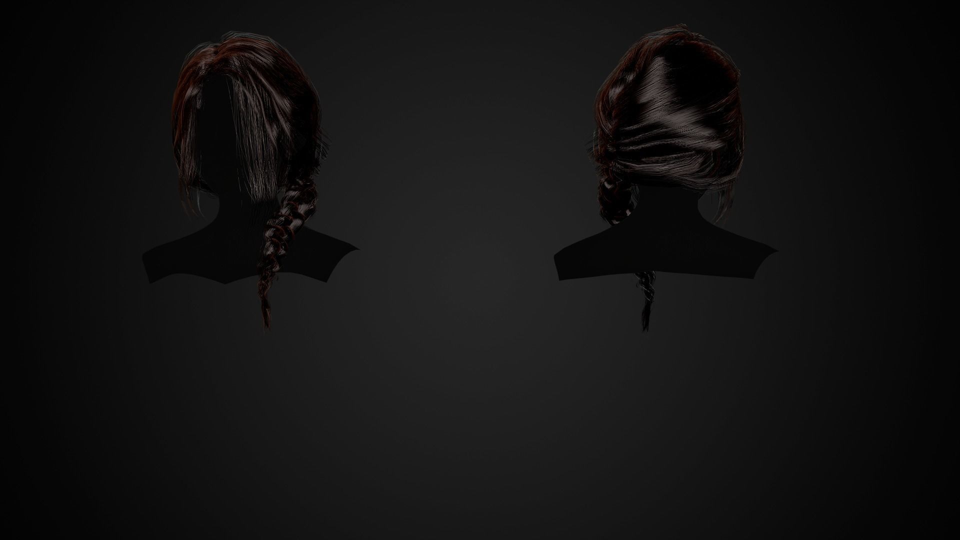 Female Hair Collection 02 - Game Ready  Low-poly 3D model_14