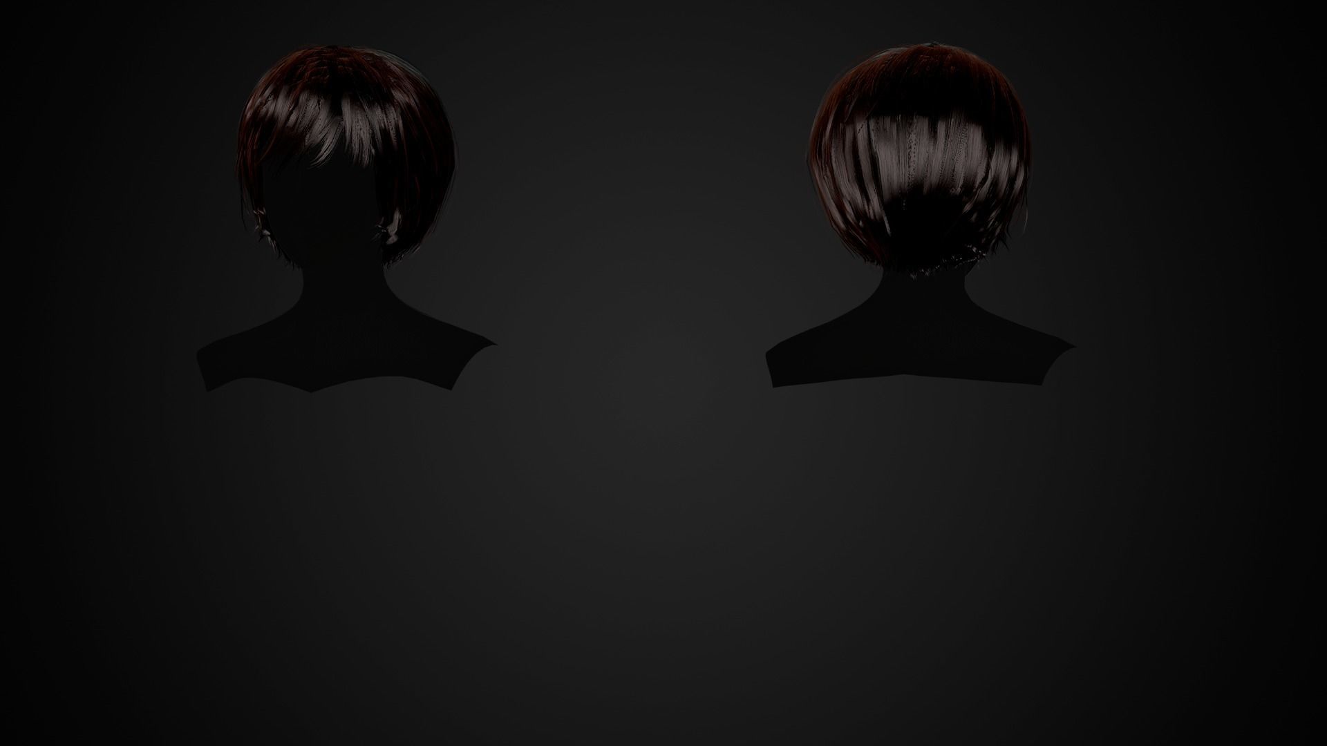 Female Hair Collection 02 - Game Ready  Low-poly 3D model_10