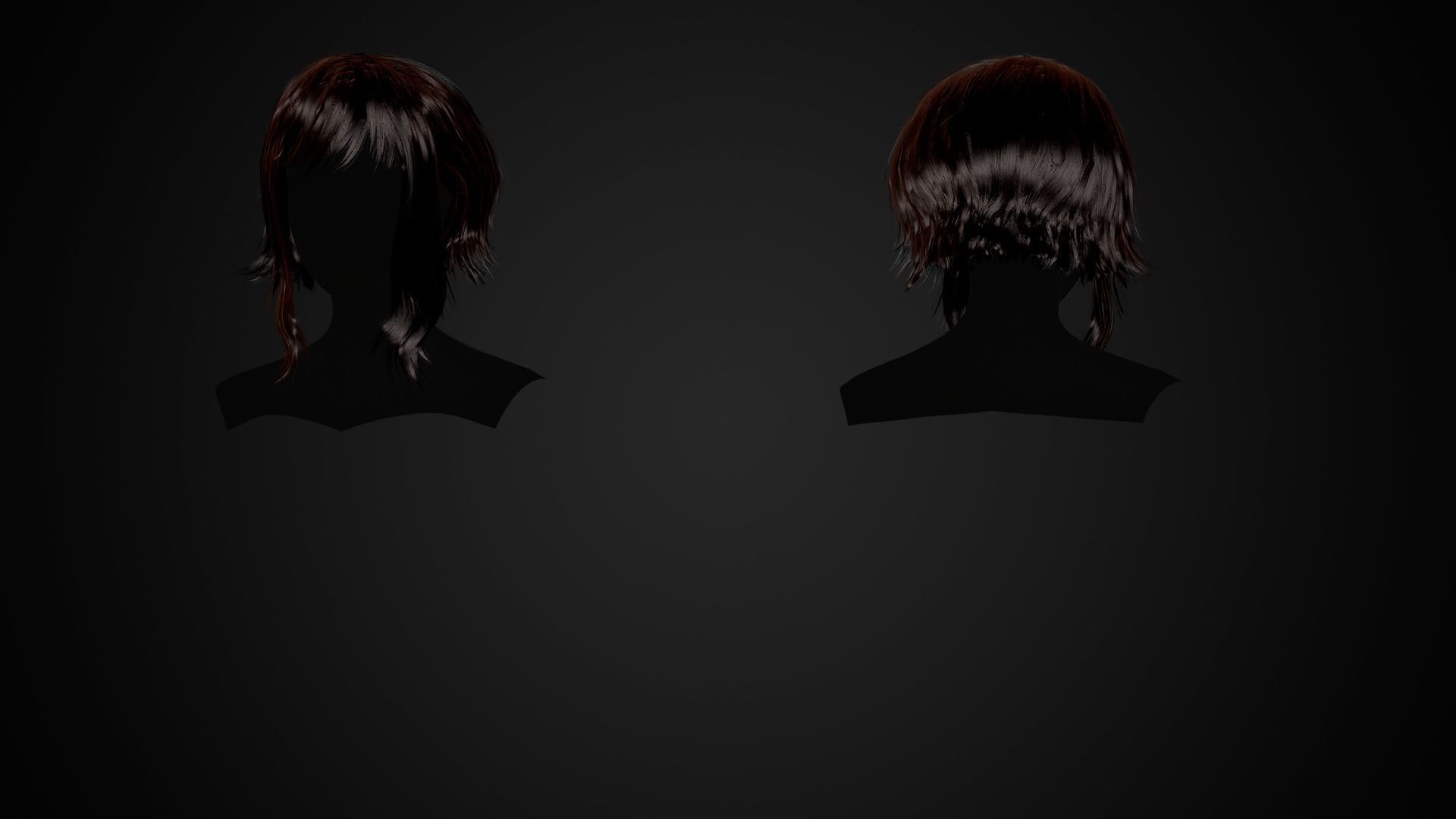 Female Hair Collection 02 - Game Ready  Low-poly 3D model_13