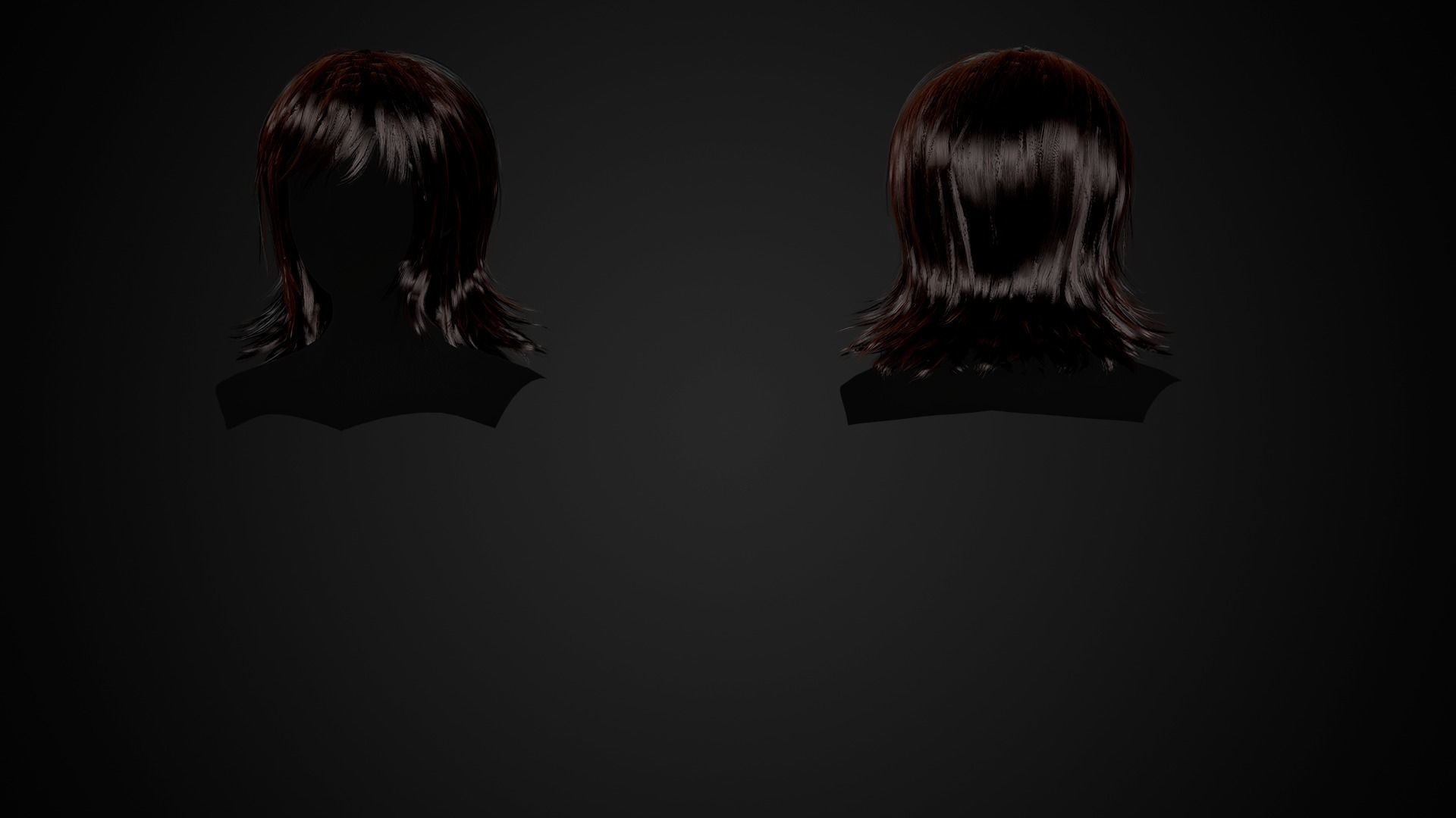 Female Hair Collection 02 - Game Ready  Low-poly 3D model_11