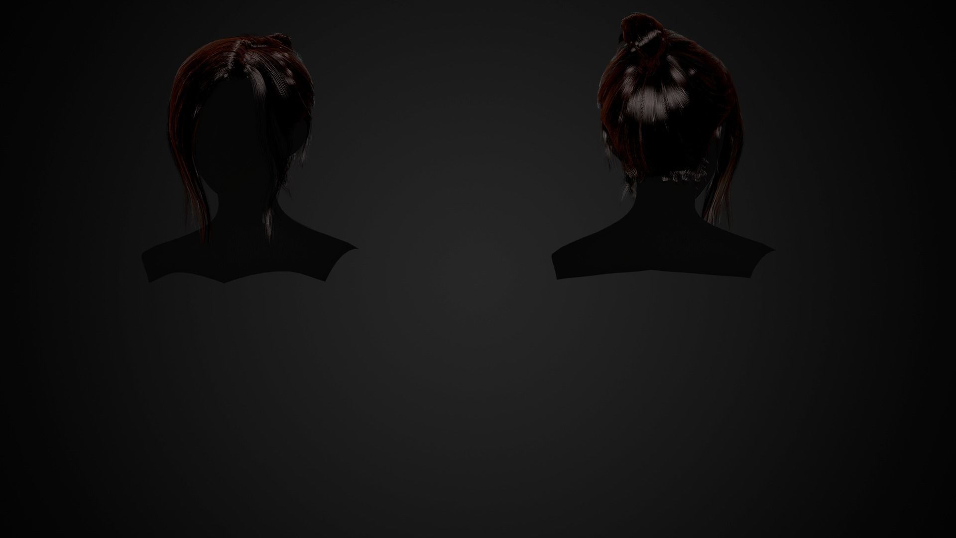 Female Hair Collection 02 - Game Ready  Low-poly 3D model_15