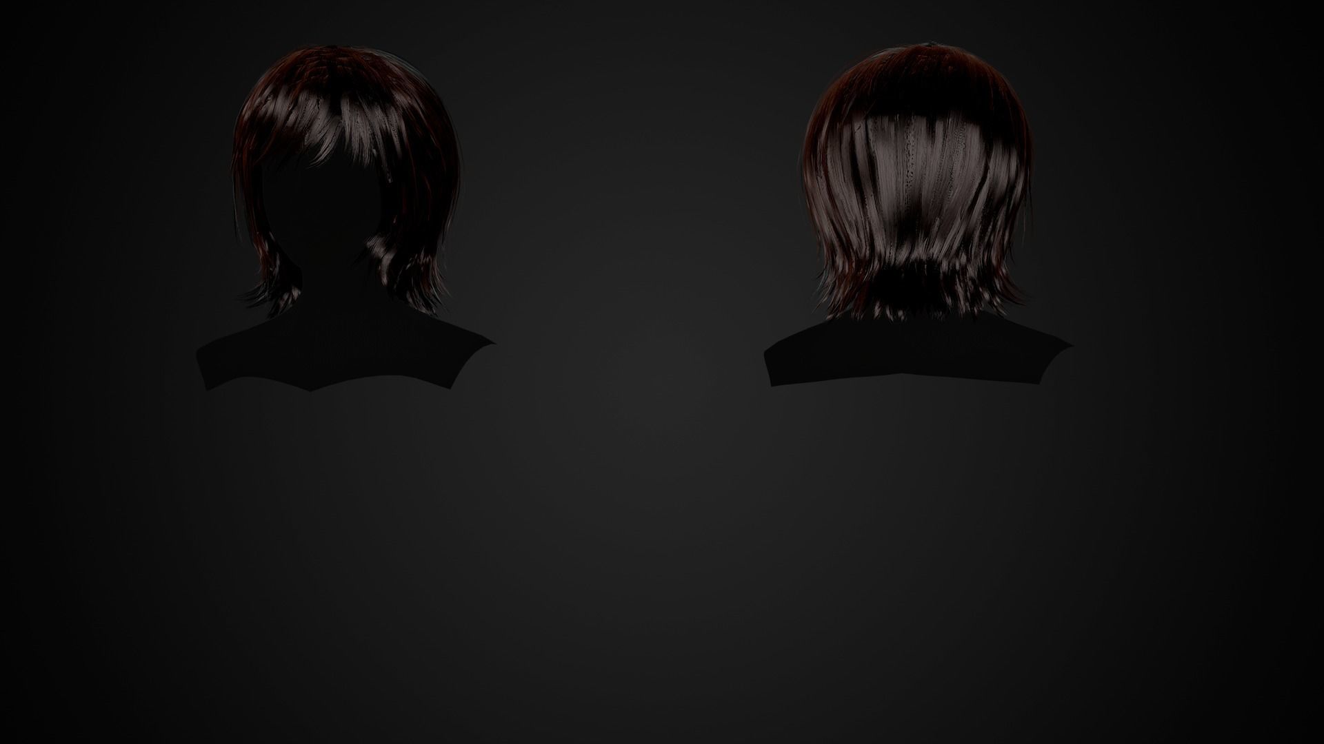 Female Hair Collection 02 - Game Ready  Low-poly 3D model_12