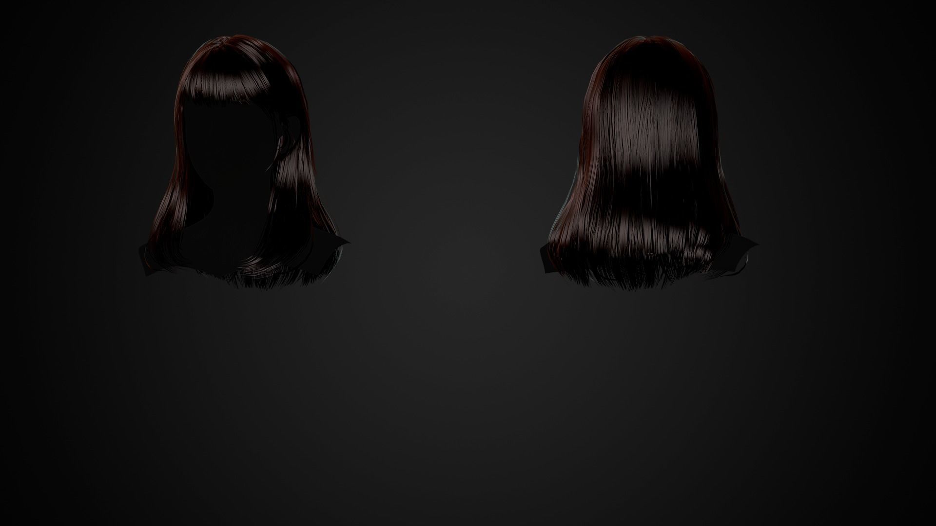 Female Hair Collection 02 - Game Ready  Low-poly 3D model_8
