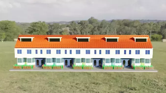 Low-rise House Free 3D model