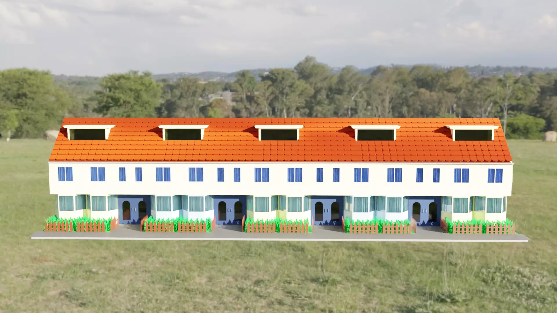 Low-rise House Free 3D model