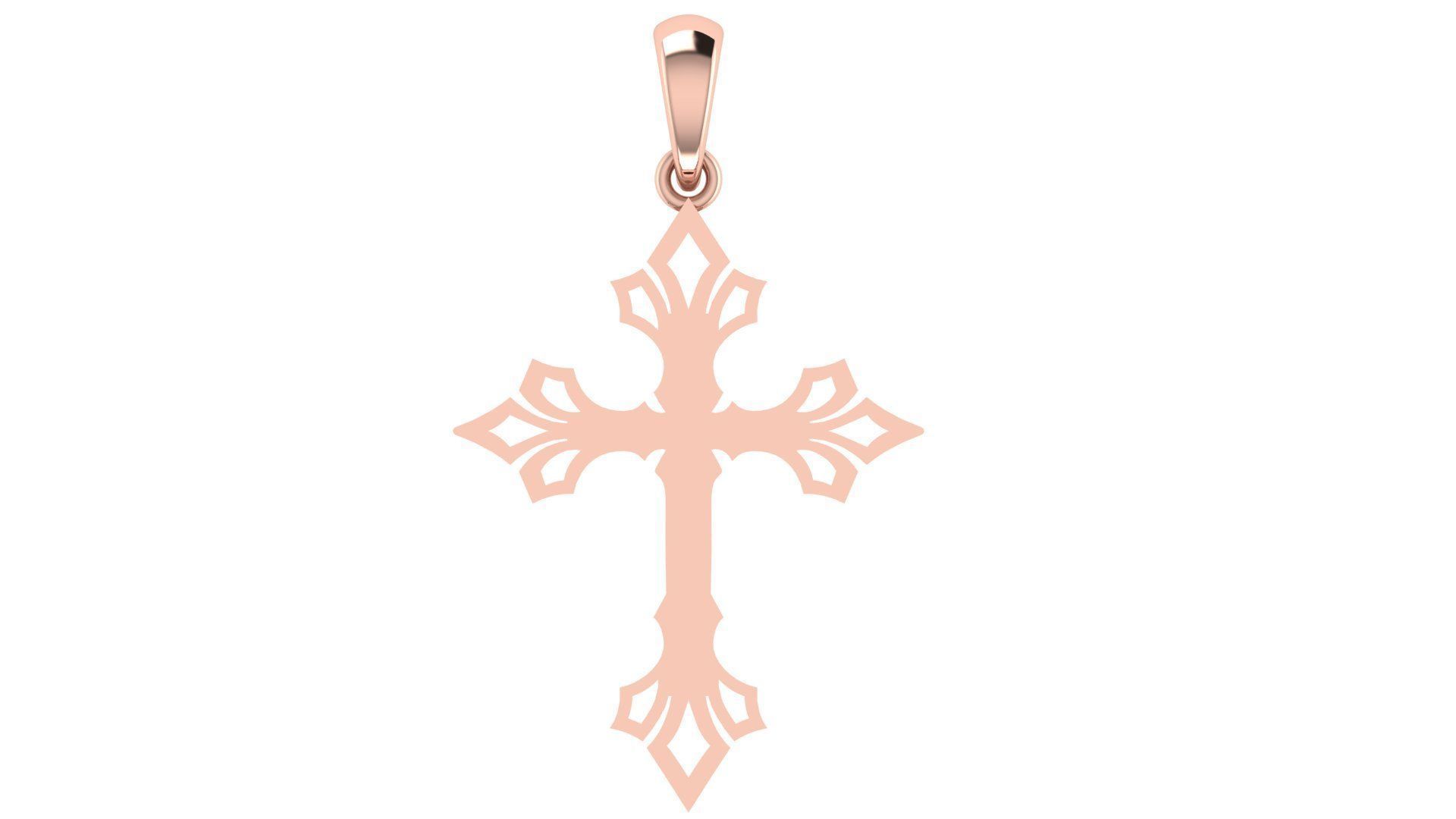 CROSS PENDANT CR59 3D print model_6