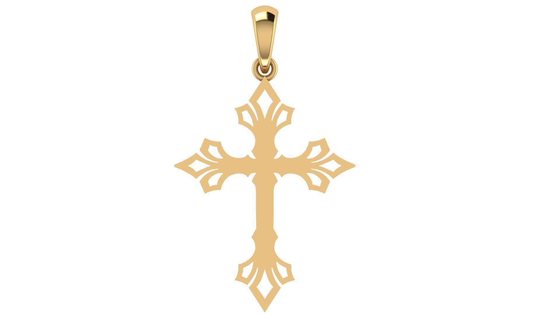 CROSS PENDANT CR59 3D print model_5