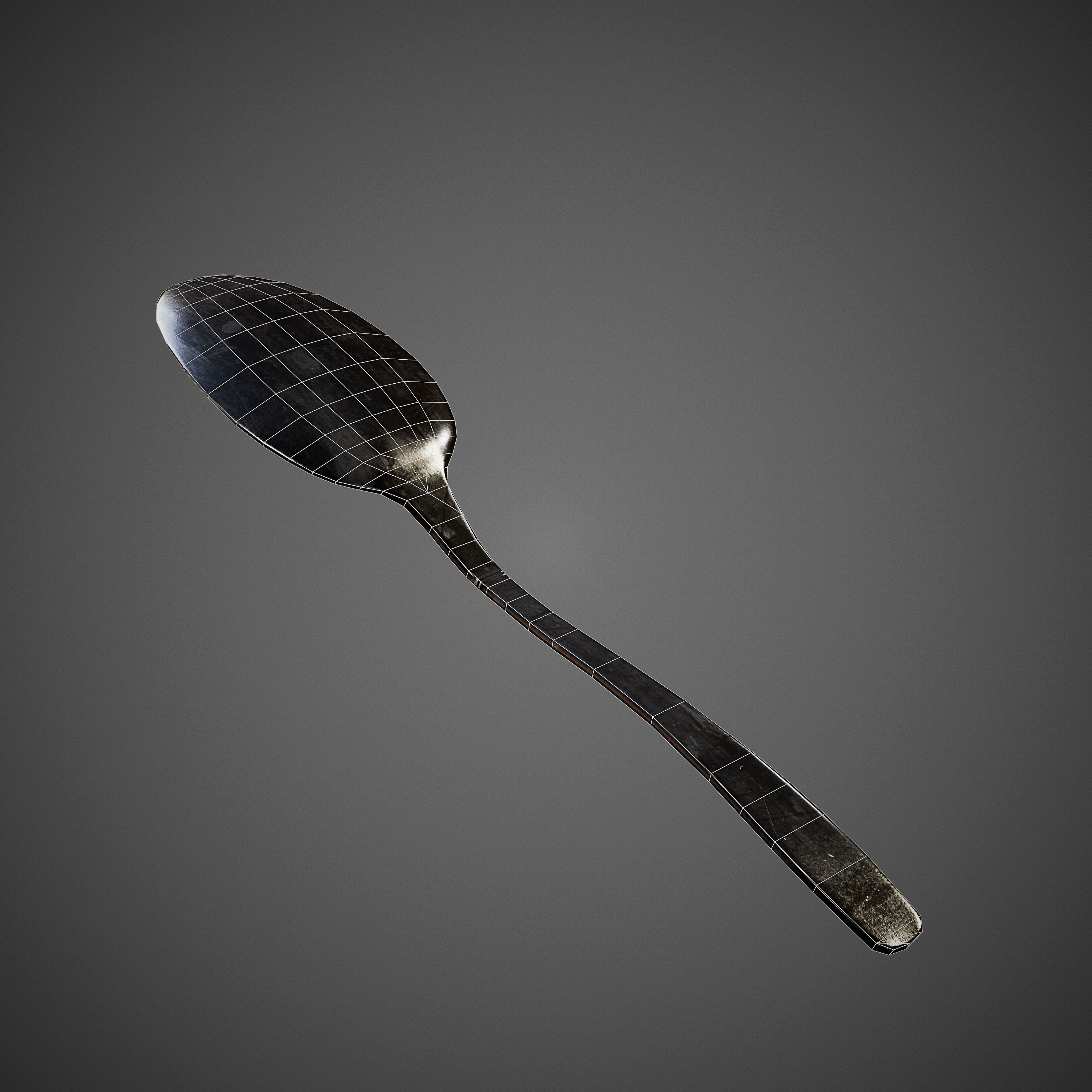 Spoon and Fork Low-poly 3D model_5