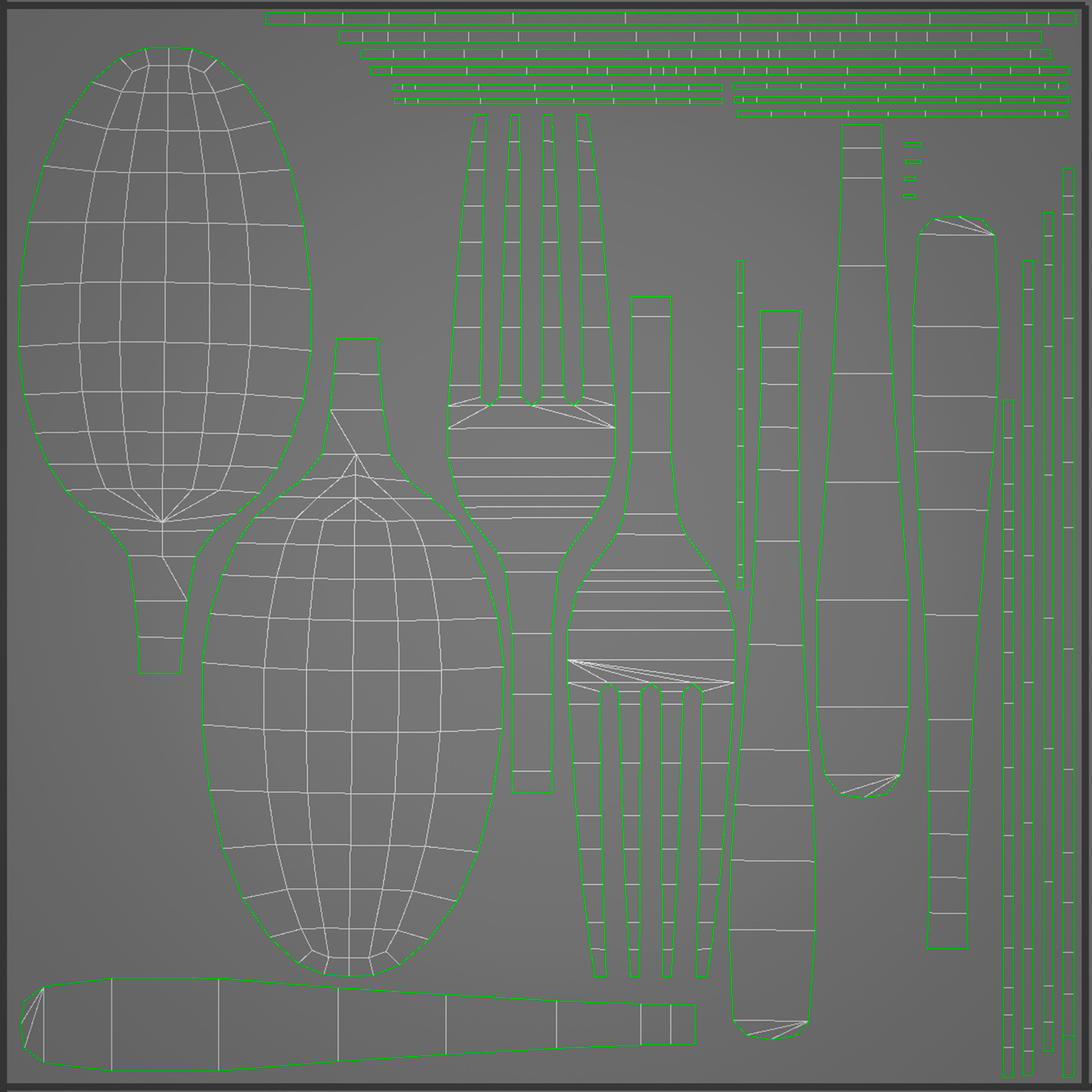 Spoon and Fork Low-poly 3D model_6