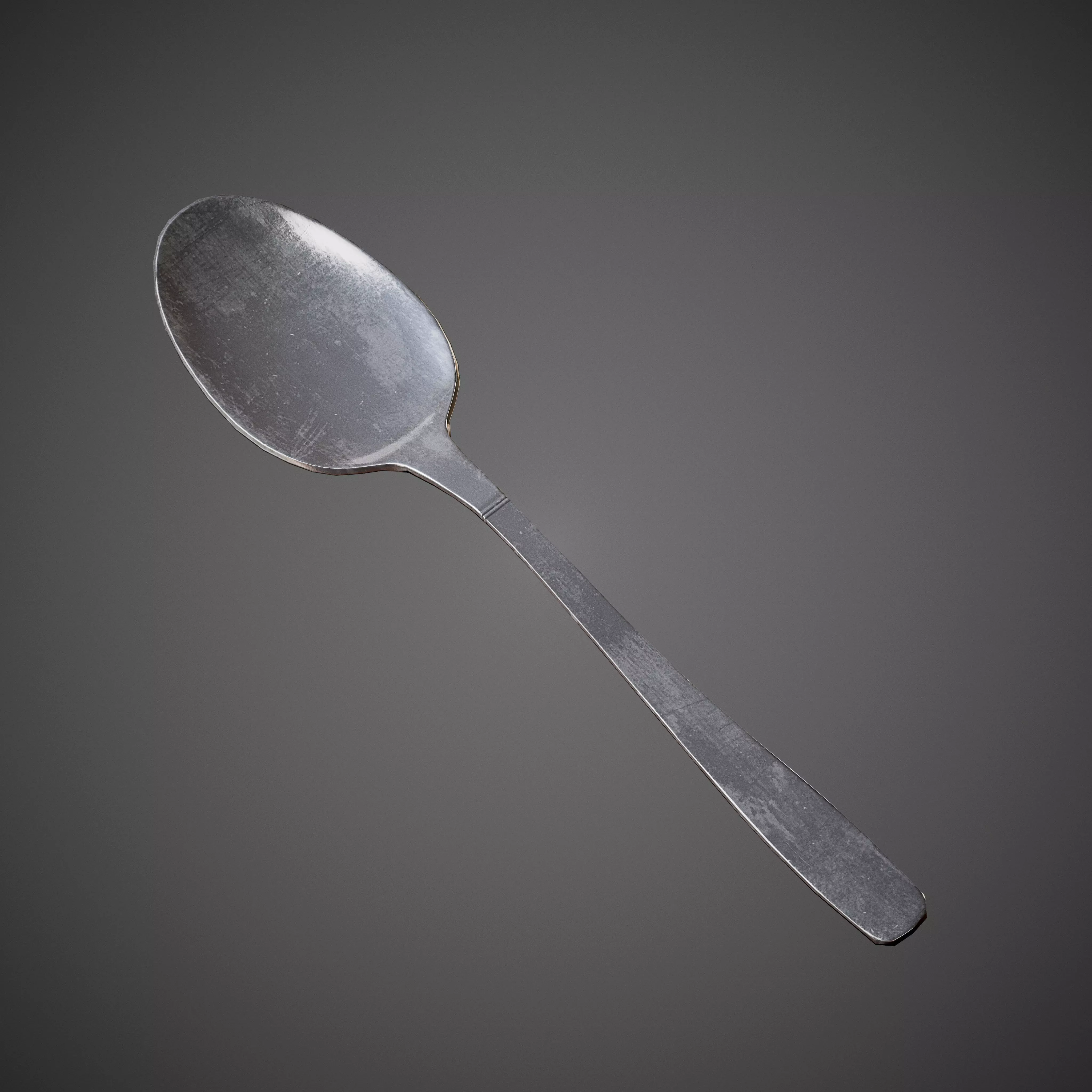 Spoon and Fork Low-poly 3D model_0