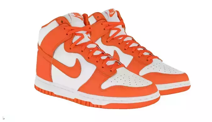 Nike Dunk High Retro orange blaze 3D model | CGTrader