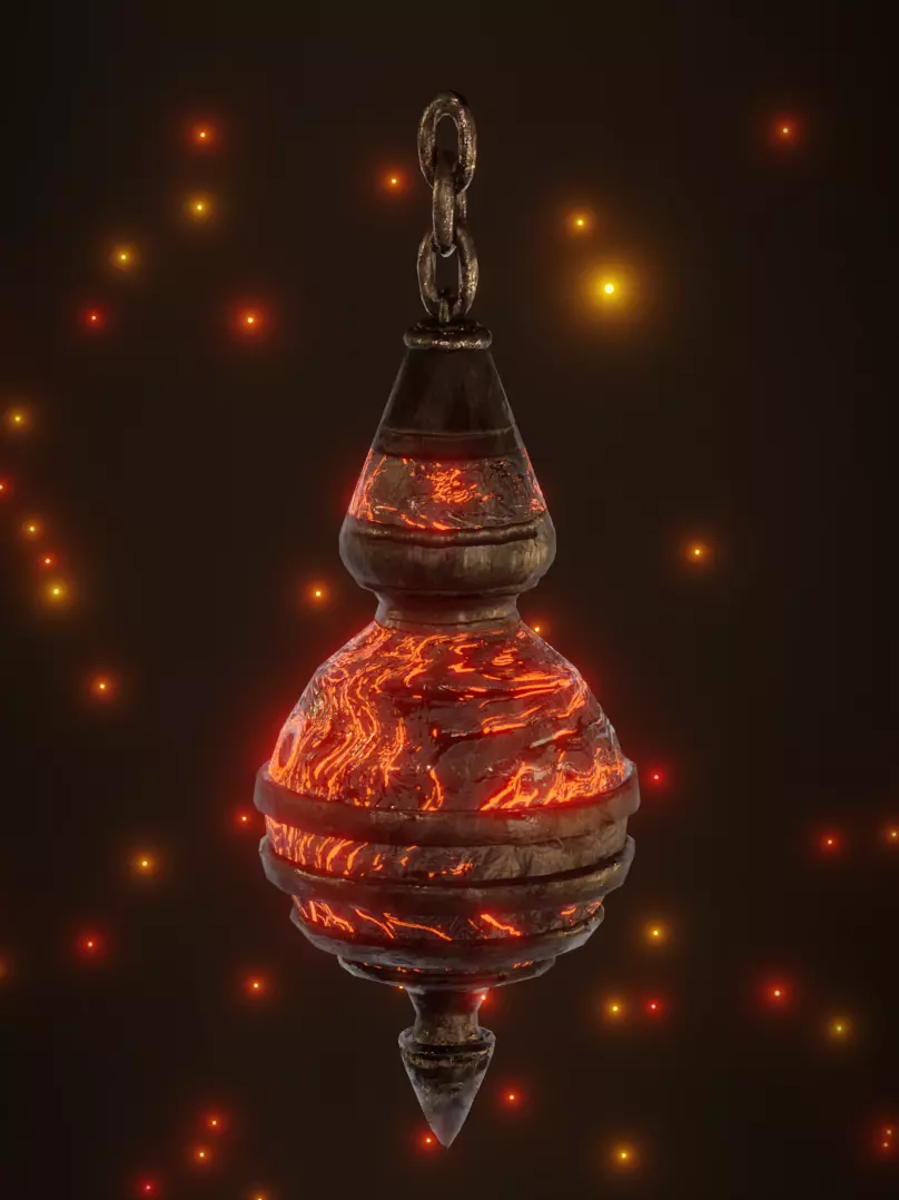 Hell Lamp or  Censer  Low-poly 3D model_0