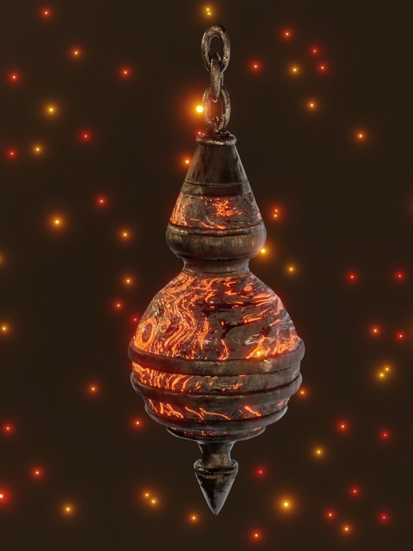Hell Lamp or  Censer  Low-poly 3D model_3