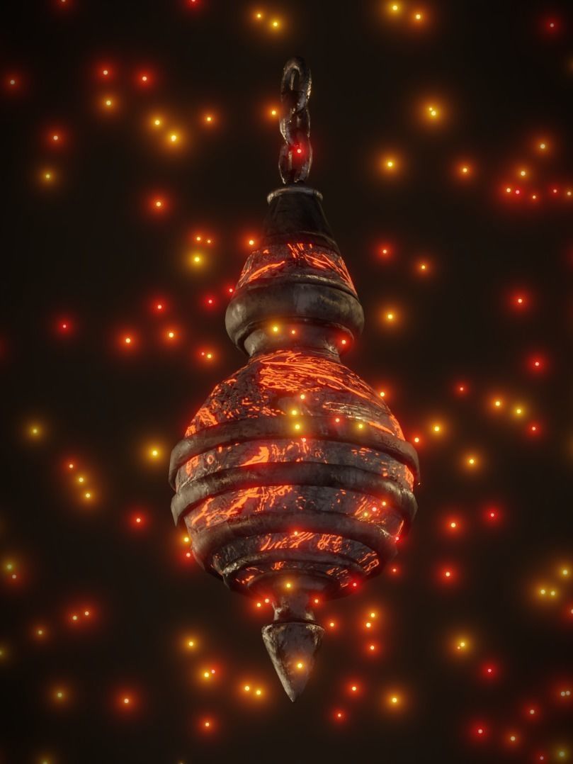 Hell Lamp or  Censer  Low-poly 3D model_4