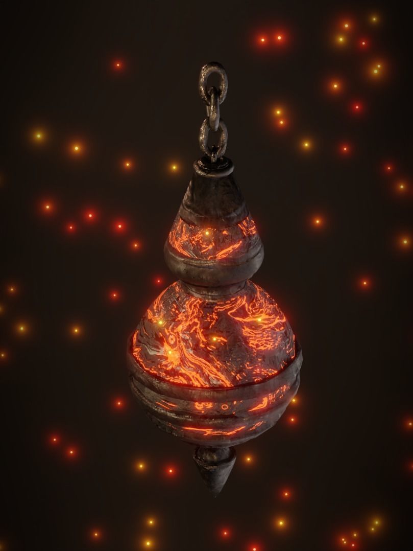 Hell Lamp or  Censer  Low-poly 3D model_2