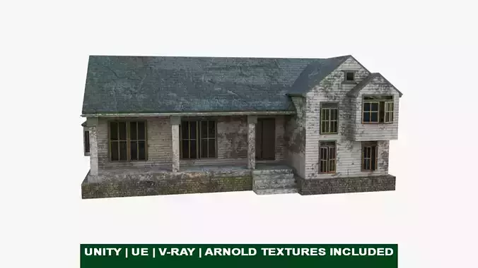 Old Abandoned House PBR Unity UE Arnold V-Ray Textures Included