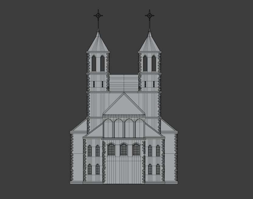 church medieval Low-poly 3D model_6