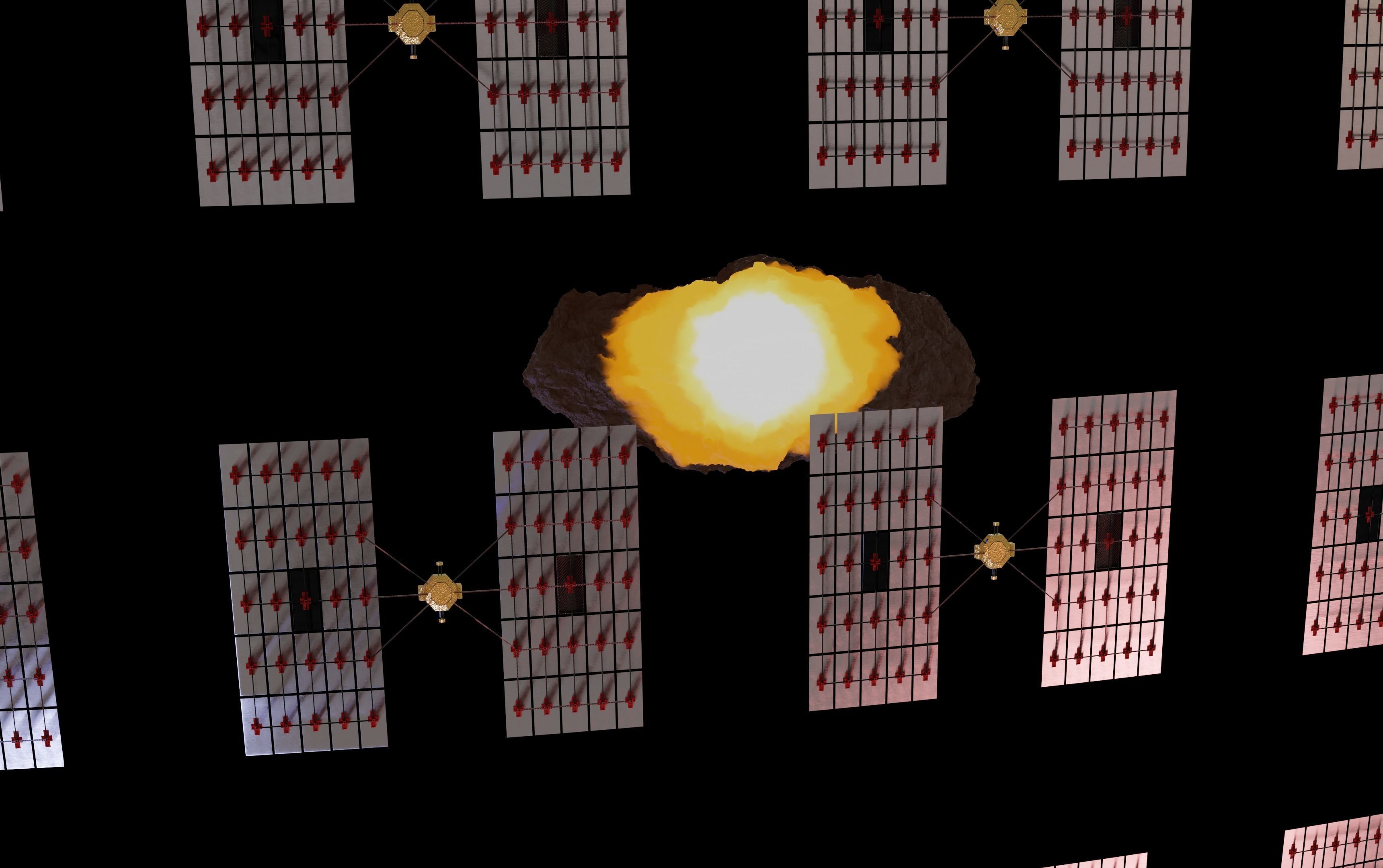 Asteroid smelting satellites 3D model_69