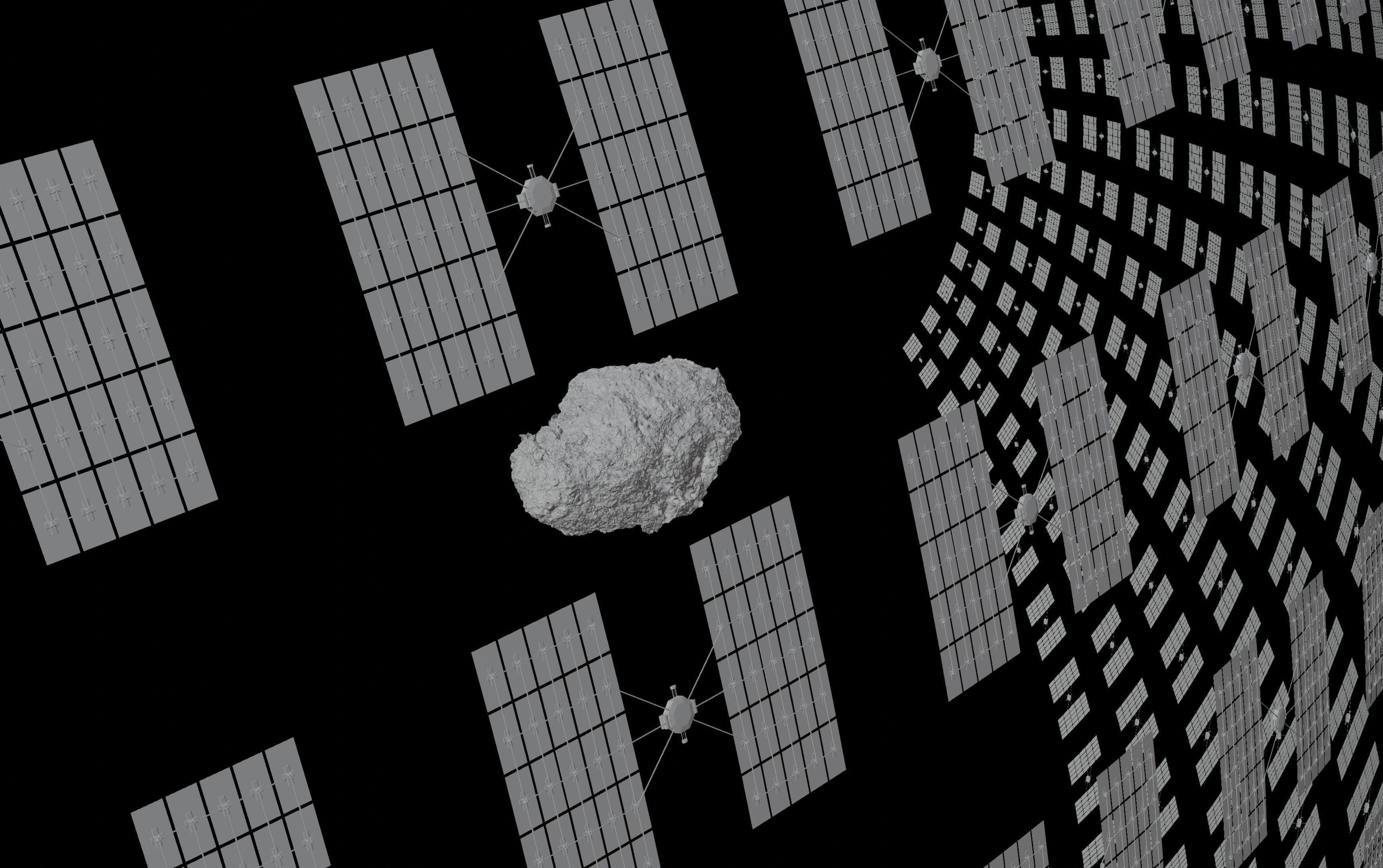 Asteroid smelting satellites 3D model_28