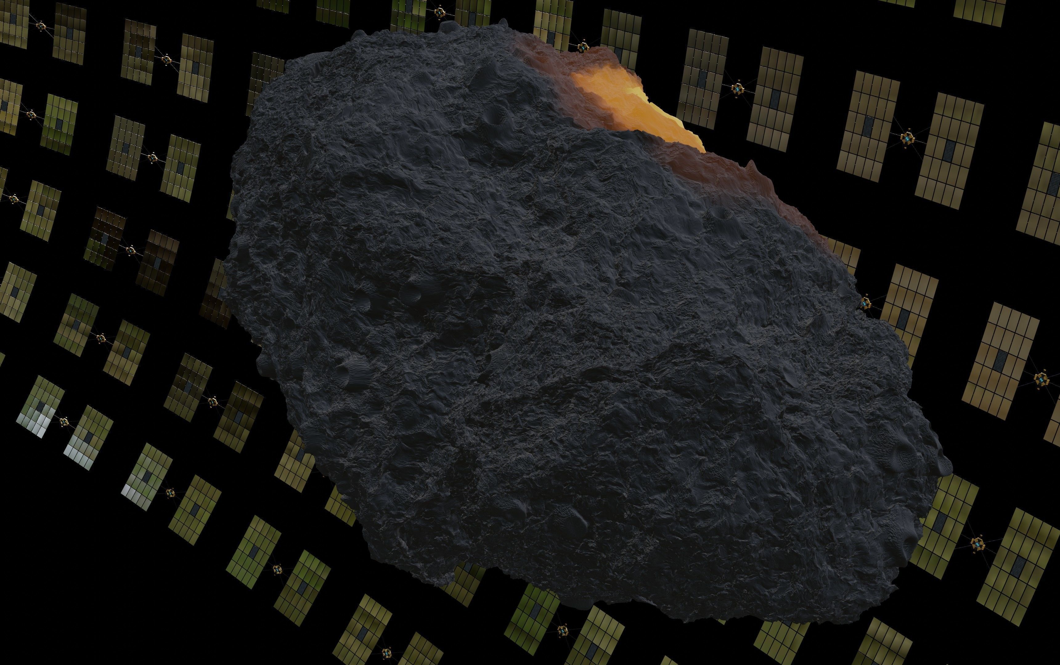 Asteroid smelting satellites 3D model_46