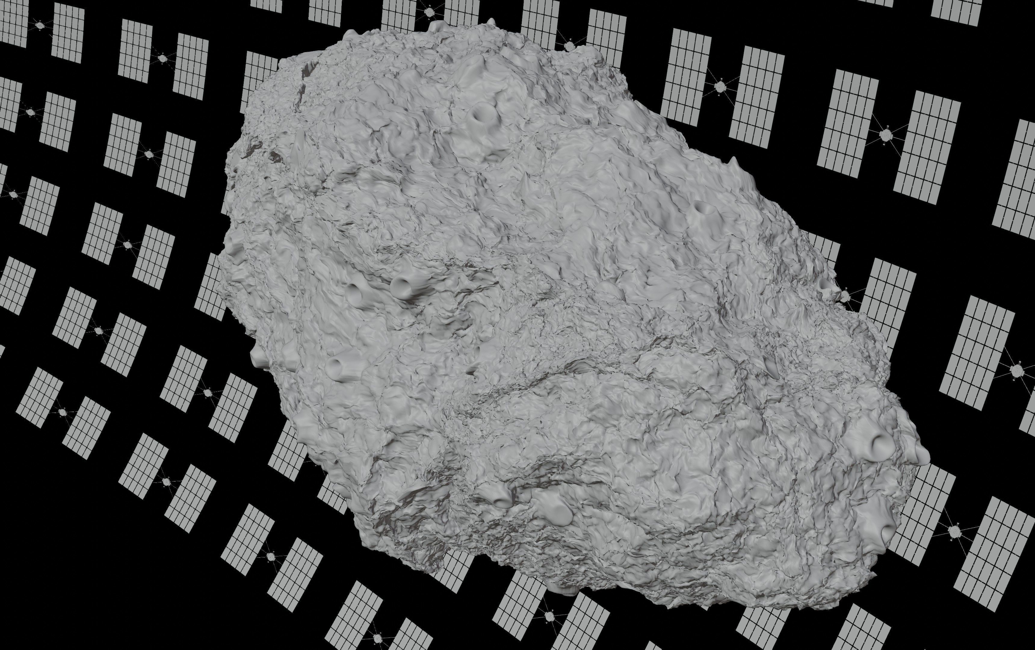 Asteroid smelting satellites 3D model_35
