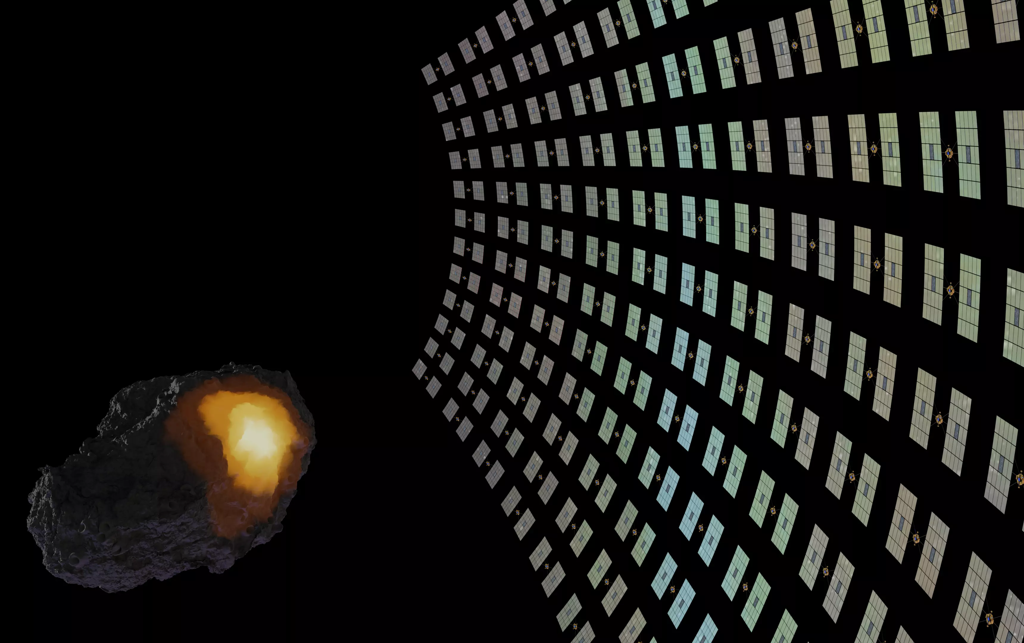 Asteroid smelting satellites 3D model_0