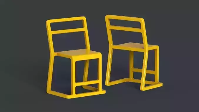 Modern Indoor Metal Chair 3 PBR Game Ready