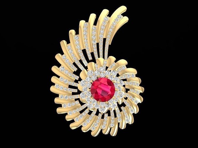 luxury diamond art pendant 3254 3D print model