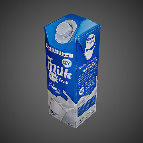 Milk Carton Low-poly 3D model