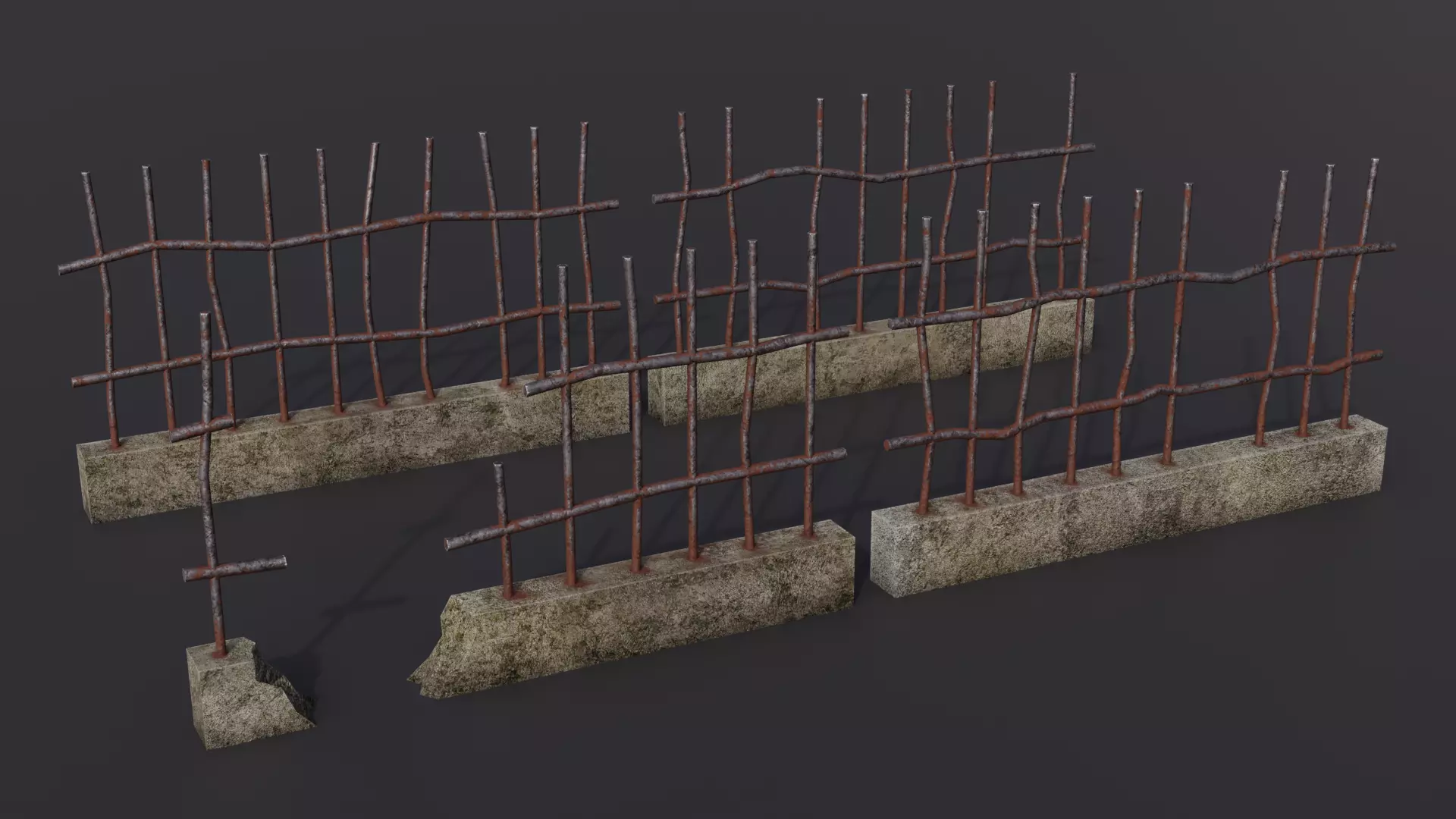 Rusty Fences Low-Poly 3d models Low-poly 3D model_0