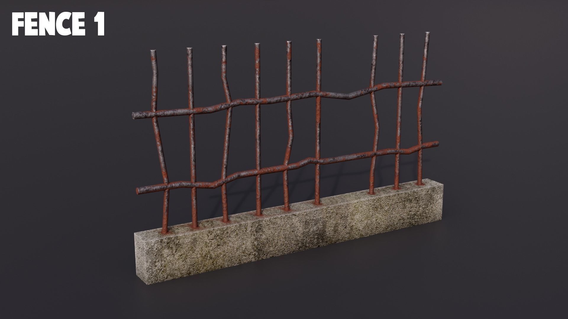 Rusty Fences Low-Poly 3d models Low-poly 3D model_1