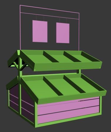Stall models Low-poly 3D model_6