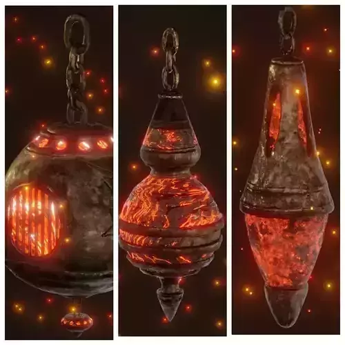 Pack of 3 Hell Lamp or Censer