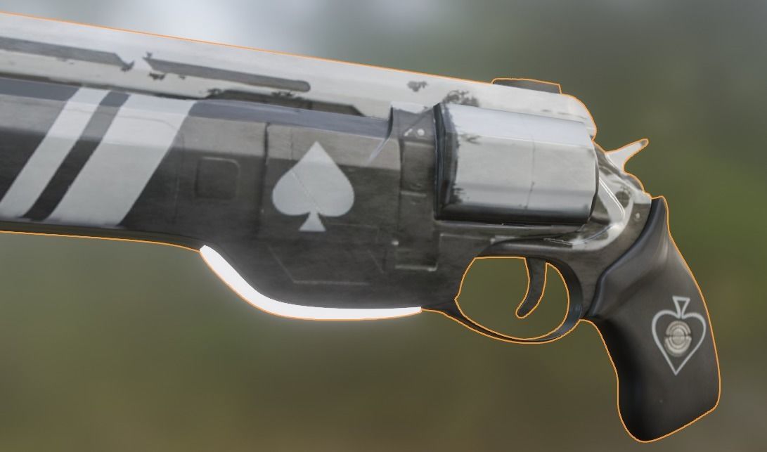 Cyber revolver  Low-poly 3D model_6