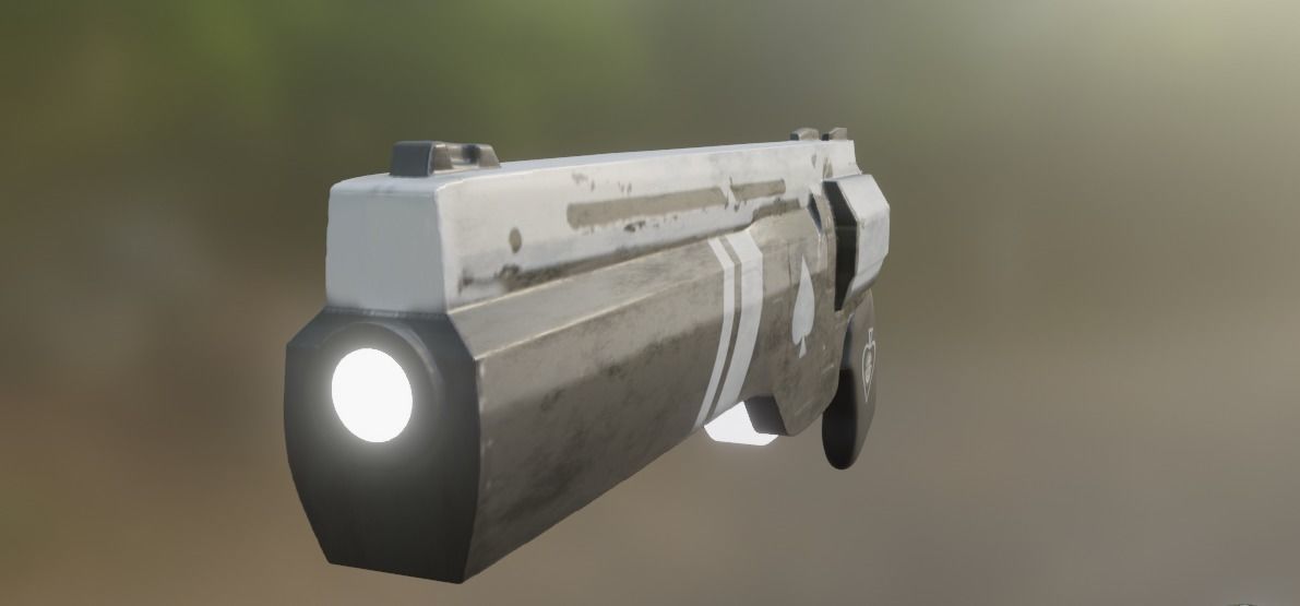 Cyber revolver  Low-poly 3D model_4