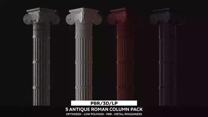 Roman Column 3D Model  Low-poly 3D model
