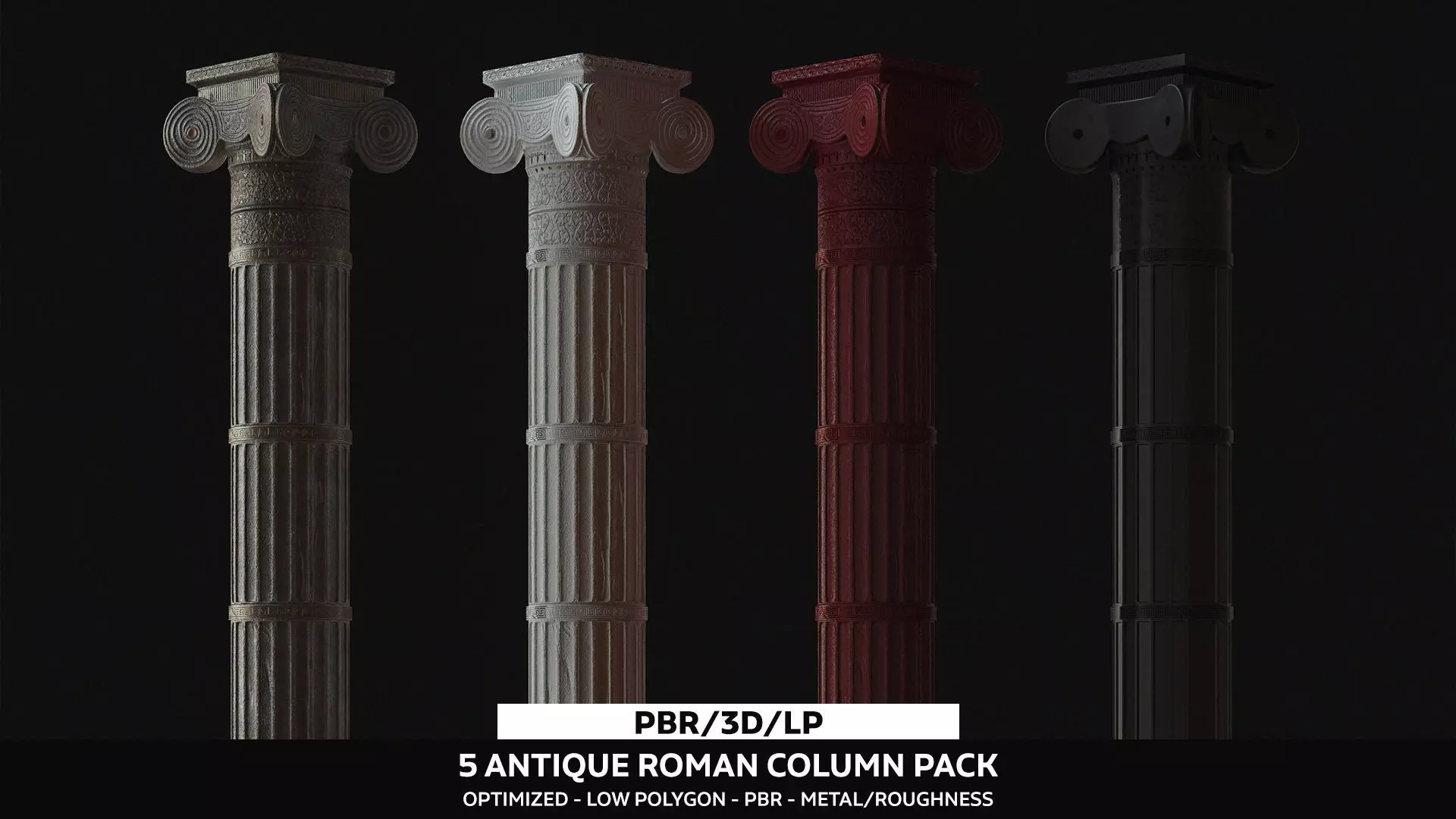 Roman Column 3D Model  Low-poly 3D model_0