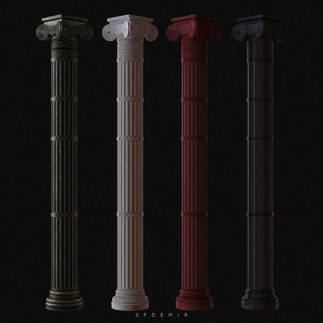 Roman Column 3D Model  Low-poly 3D model_3